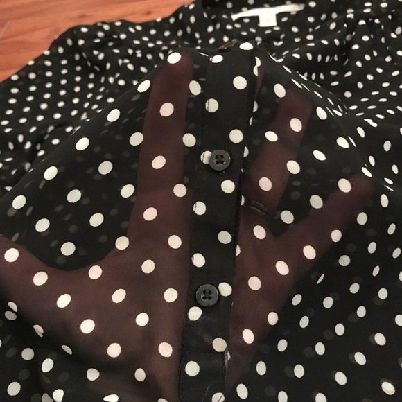 3for$20 Sheer polka dot 3/4 sleeve blouse - Picture 5 of 5